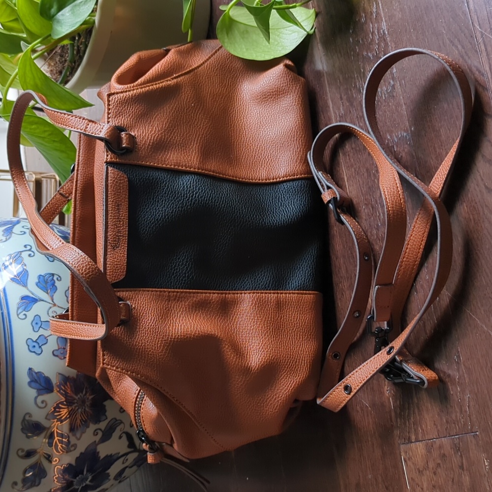 EUC Foley + Corinna Isla satchel purse - black and camel